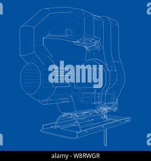 Outline Jig saw. Vector Stock Vector