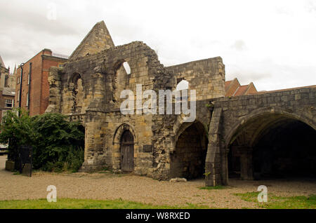 St Leonards Hospital chapel 13th century ruins, York Stock Photo