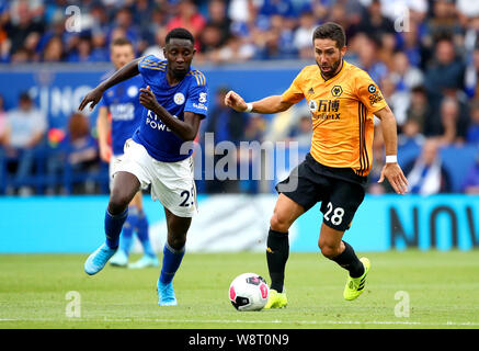 Leicester City's Wilfred Ndidi (left) and Bristol City's Joseph James ...