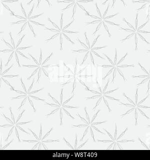 Flower shaped carrot seamless pattern. Vector graphics. White background Stock Vector