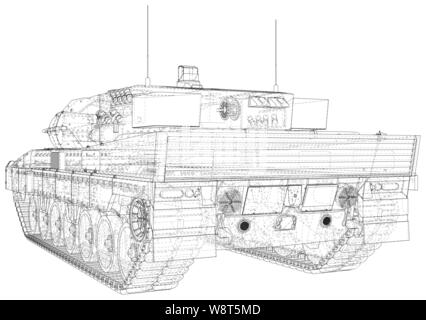 Military machine. EPS10 format. Vector created of 3d Stock Vector