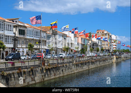 The Seafront at Baiona, in Pontevedra Province, Southern Galicia, Spain Stock Photo