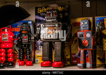 vintage robot toys Stock Photo