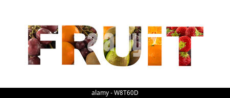 the wordt fruit, made from fresh fruit photos as grapes oranges and others Stock Photo