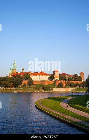 Wawel Royal Castle by the Vistula River in city of Cracow (Krakow) in Poland. Stock Photo