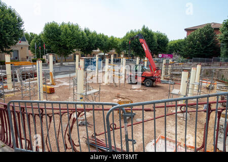 Construction in progress in Magalas, France Stock Photo