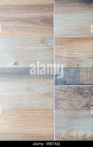 Beige and brown floor tiles with wooden look – suitable as a background Stock Photo