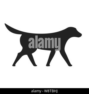 Vector illustration. Pointer dog silhouette in black isolated. Simple icon. Stock Vector