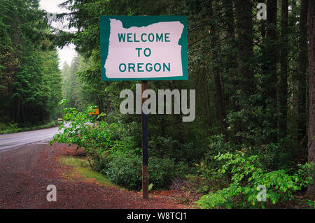 Welcome to Oregon State Sign Stock Photo