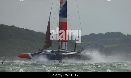 Cowes, Isle of Wight, UK. 11th Aug, 2019. Team GBR during the SailGP race weekend held in Cowes, Isles of Wight, UK. Credit: ESPA/Alamy Live News Stock Photo