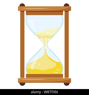 Vector illustration of hourglass or sandglass isolated on white background. Stock Vector