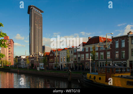 The Dutch take on The Flatiron (De Strijkijzer) Building on New York’s 175 Fifth Avenue and completed in 1902. The Hague Tower constructed between 200 Stock Photo