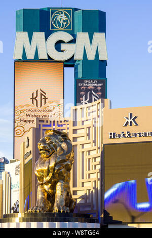LAS VEGAS, NV/USA - FEBRUARY 13, 2016: MGM Grand Las Vegas Hotel and Casino. The MGM Grand Las Vegas is a hotel casino located on the Las Vegas Strip. Stock Photo