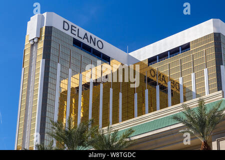 LAS VEGAS, NV/USA - FEBRUARY 15, 2016: Delano Las Vegas Hotel and Casino. The Delano Las Vegas is on the Las Vegas Strip and is owned and operated by Stock Photo