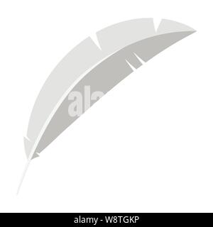 White bird writing feather icon isolated on white background. Stock Vector