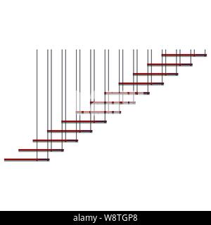 Staircase for prison or loft interior for quest rooms and escape games isolated on white background. Stock Vector