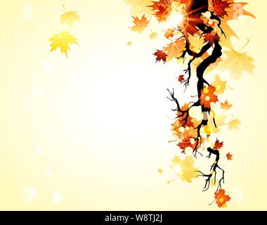 Autumn yellow background Stock Vector