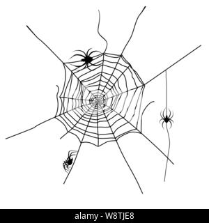 Spiders and web icon Stock Vector