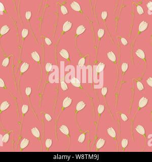 Snowdrop vector seamless pattern for your design Stock Vector