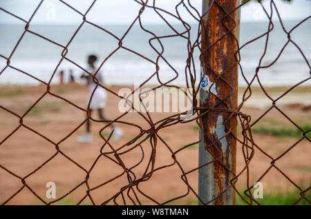 Sunday afternoon on Aberdeen Beach, Freetown, Sierra Leone in 2014 Stock Photo