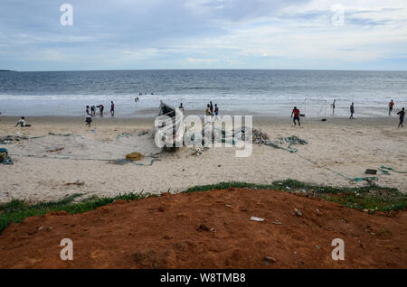 Sunday afternoon on Lumley Beach, Freetown, Sierra Leone in 2014 Stock Photo