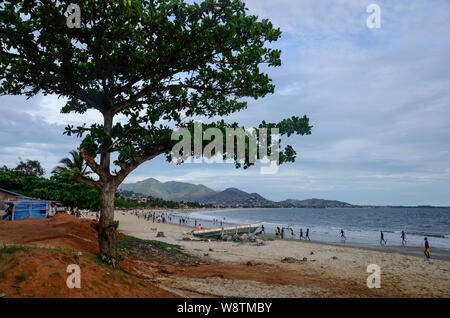 Sunday afternoon on Lumley Beach, Freetown, Sierra Leone in 2014 Stock Photo