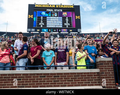 August 10, 2019, Ann Arbor, Michigan, USA: Fans after the  match between SSC Napoli and FC Barcelona at Michigan Stadium. Barcelona won the match 4-0  (Credit Image: © Scott Hasse/ZUMA Wire) Stock Photo