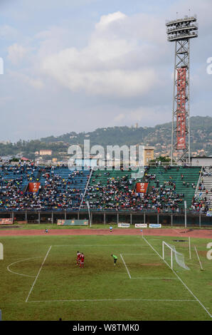 International football match in Freetown Sierra Leone vs Seychelles in 2014 Stock Photo