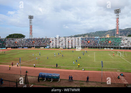 International football match in Freetown, Sierra Leone vs Swaziland in 2014 Stock Photo