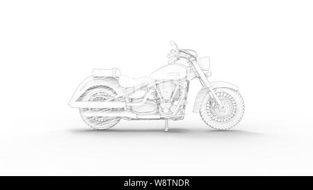 Motorcycle cruiser design sketch isolated in white studio background Stock Photo