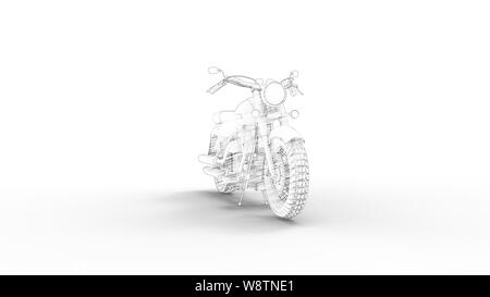 Motorcycle cruiser design sketch isolated in white studio background Stock Photo