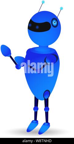 Vector realistic illustration of the robot on a white background Stock Vector