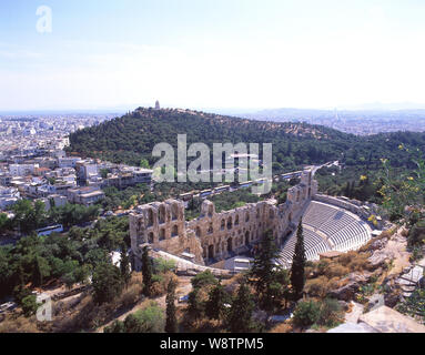 The Atticus Theatre (AD61), Odeon of Herodes, The Acropolis of Athens, Athens (Athina), Central Athens, Greece Stock Photo