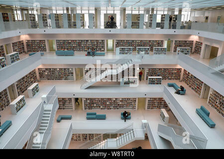 STUTTGART, GERMANY - JUNE 12, 2019: Stuttgart modern city library, Germany Stock Photo