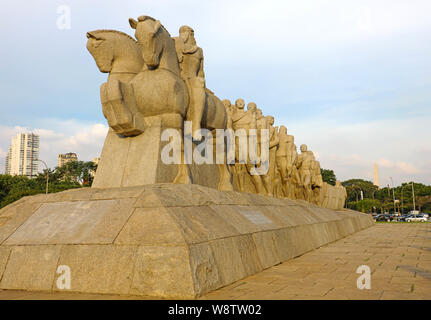 SAO PAULO, BRAZIL - MAY 10, 2019: Monumento as Bandeiras (Monument to the Flags) in Ibirapuera Park, city of Sao Paulo, Brazil Stock Photo