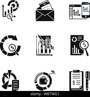 Finance graph icon set. Simple set of 9 finance graph vector icons for web design isolated on white background Stock Vector