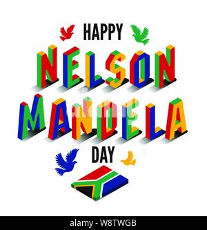 Vector illustration for happy International Nelson Mandela Day. Stock Vector