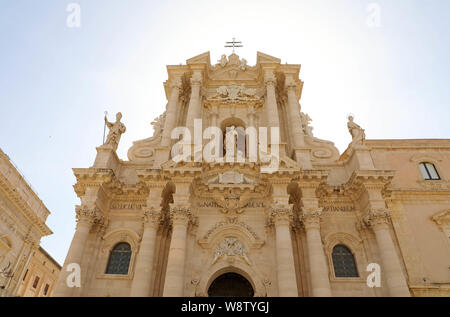 The Cathedral of Syracuse in Siciliy, an UNESCO World Heritage Site in Italy Stock Photo