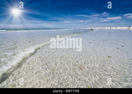 Famous surfer beach: Pointe de la Torche in Brittany, beach scenery on a sunny summer day in France Stock Photo