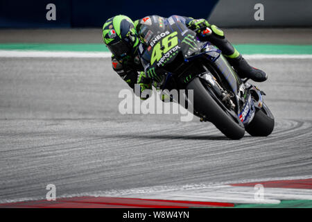 Monster Energy Yamaha MotoGP's Italian rider Valentino Rossi competes during the Austrian MotoGP Grand Prix race. Stock Photo