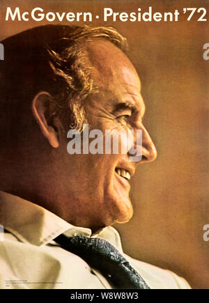 An original 1972 United States Presidential campaign poster for democrat George McGovern Stock Photo