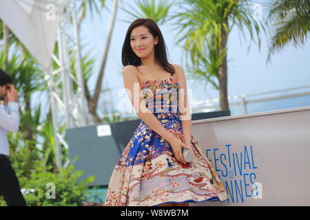Chinese actress Jian Renzi poses at a photocall for her ...