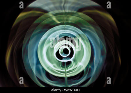 Sound waves in the dark. Blue color Stock Photo
