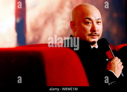 --FILE--Chinese director Wang Quan'an attends a press conference for the world premiere of his new movie 'White Deer Plain' in Beijing, China, 9 Septe Stock Photo