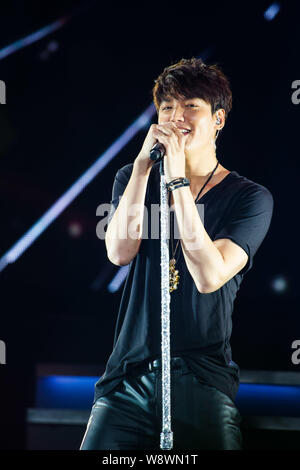 South Korean singer and actor Lee Min-ho performs at his fan