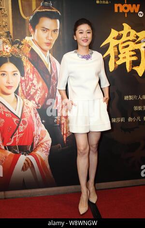 Hong Kong actress Niki Chow poses during a promotional event for her TV drama 'The Virtuous Queen of Han' in Hong Kong, 2 September 2014. Stock Photo