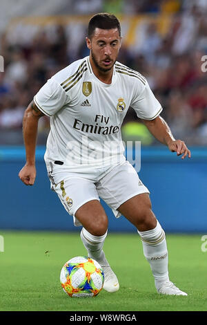 Rome, Italy. 11th Aug, 2019. Eden Hazard of Real Madrid during the pre- season friendly match between AS Roma and Real Madrid at at Stadio  Olimpico, Rome, Italy on 11 August 2019. Photo