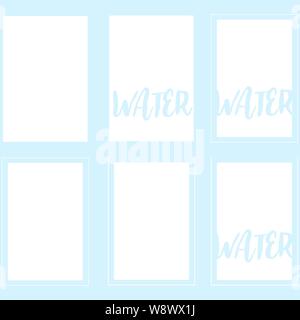 set of white minimalistic label or logo for drinking water bottle Stock Vector