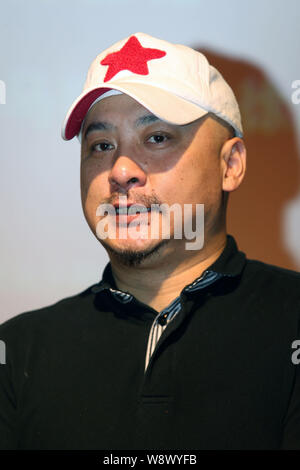 --FILE--Chinese director Wang Quan'an speaks at a premiere event for his new movie 'Apart Together' in Xi'an city, northwest China's Shaanxi province, Stock Photo