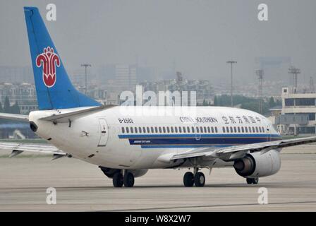 --FILE--A plane of China Southern Airlines is seen at the Shanghai Hongqiao International Airport in Shanghai, China, 7 July 2012.    Already Asias bi Stock Photo